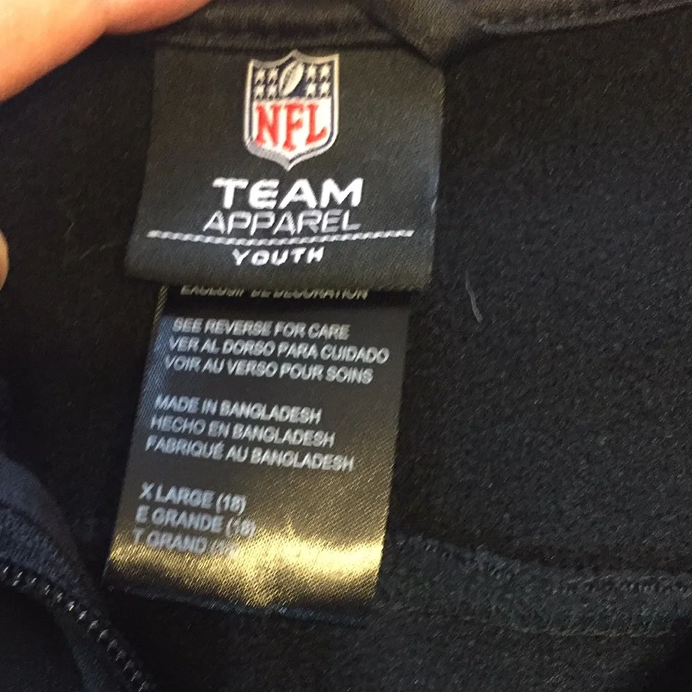 NFL Team Apparel Carolina Panthers Full Zip Jacket Size Youth XL